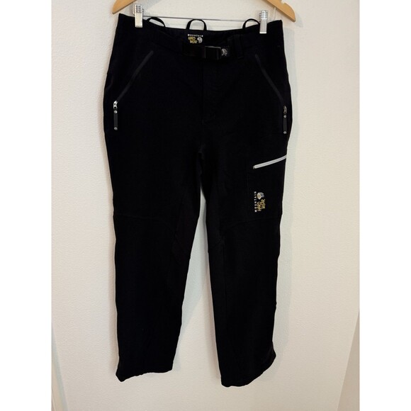 Mountain Hardwear Snow Pants Men M Black Nylon Stretch Snowboarding Ski EUC - Picture 1 of 11